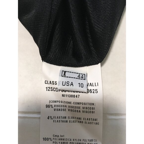 Class Roberto Cavalli Dress Shift Mini Size 10 Tan Black Border Hologram Italy - Picture 8 of 12